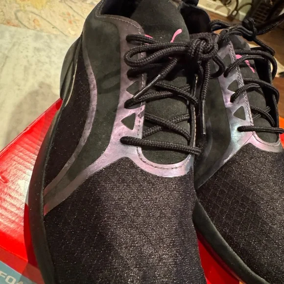Puma Black and Pink SoftFoam Sneakers - Picture 2 of 8